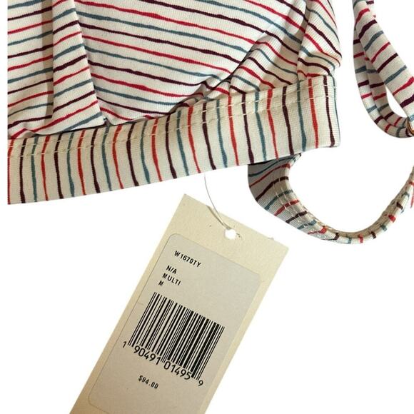 Eberjey Women Taylor Lines Bikini Top Size M Multicolor Pinstriped Swimwear NWT - Picture 8 of 9
